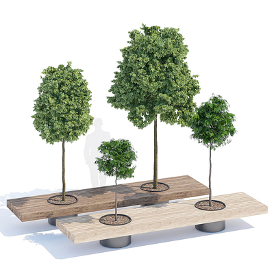 Modern public seat tree pool