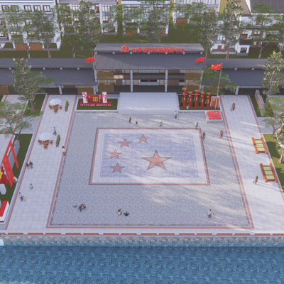 New Chinese Red Culture Square