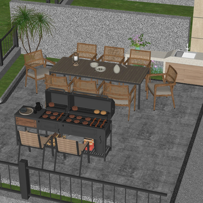 Villa Balcony Barbecue Operating Area