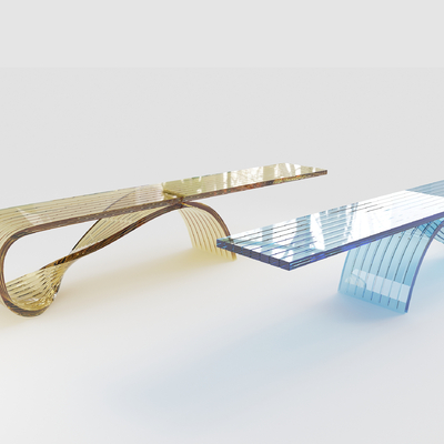 Modern acrylic bench