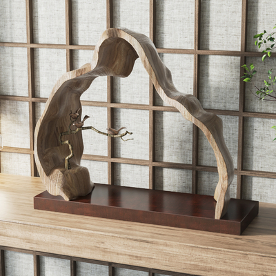 Neo-Chinese Style Wood Sculpture