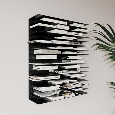 Modern wall-mounted bookcase