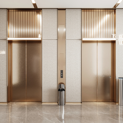 Modern elevator lobby