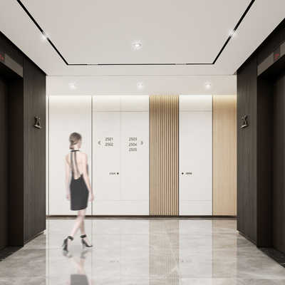 Hotel elevator hall