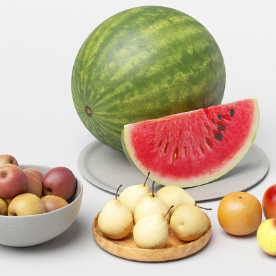 Watermelon Pear Apple Fruit Plate