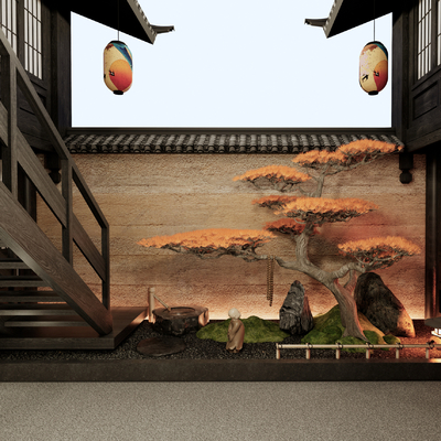 Japanese-style courtyard view