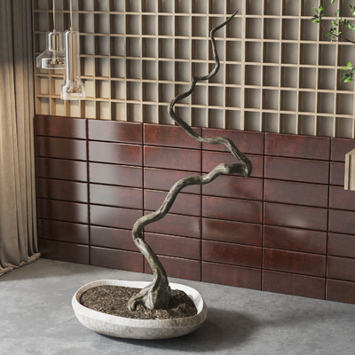 Neo-Chinese Style Potted Dead Branch