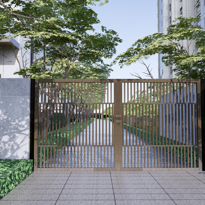 Entrance of modern residential quarters