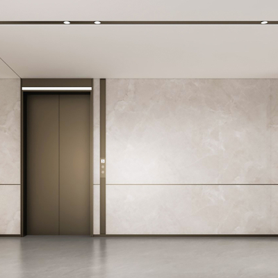 Modern office elevator hall