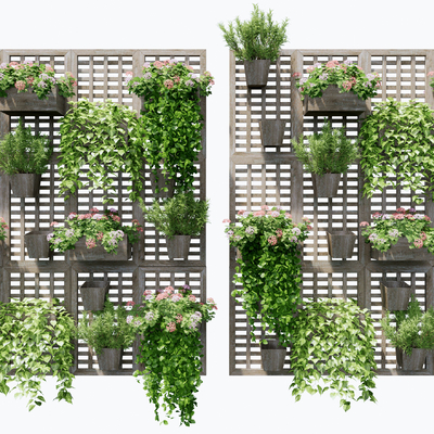 Green plant screen partition plant wall