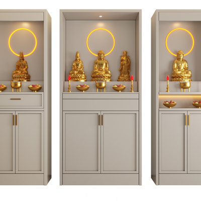 Modern Buddhist shrine altar