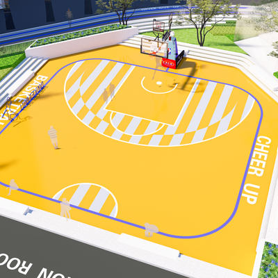 modern basketball court