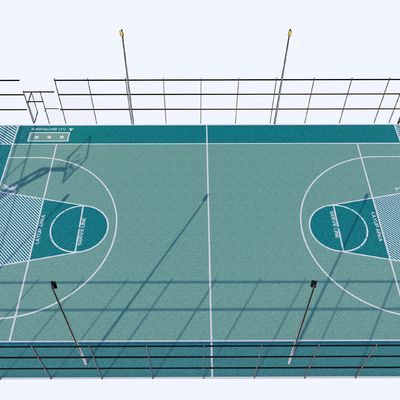 Open-air basketball court plastic field