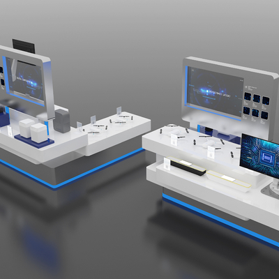 Interactive screen of science and technology booth