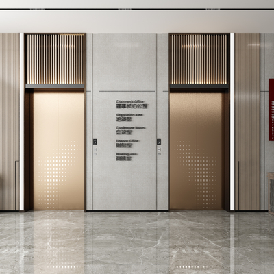 Office building elevator room