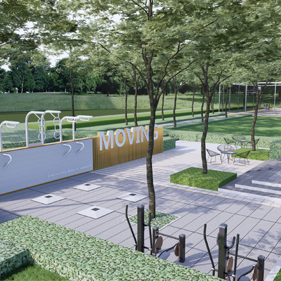 Modern Outdoor Fitness Area