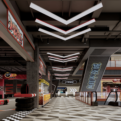 Industrial Wind Mall Kart Entertainment Area