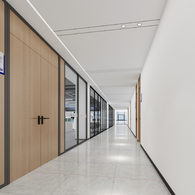 Modern office corridor company aisle