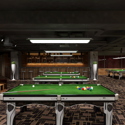 Industrial wind billiard room