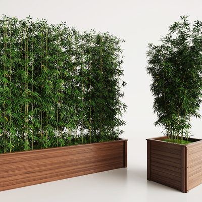 Bamboo flower box flower bed