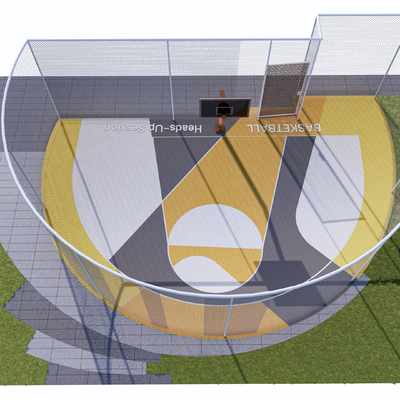 Outdoor basketball court plastic field