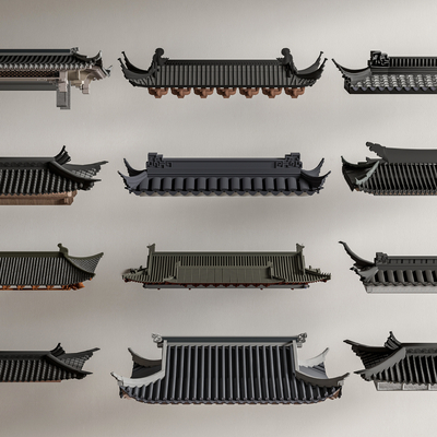 Chinese-style ancient building eaves line