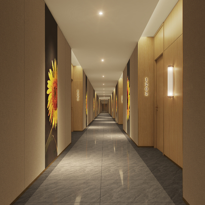 Modern Hotel Corridor