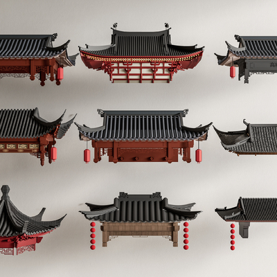 Chinese-style ancient building eaves line