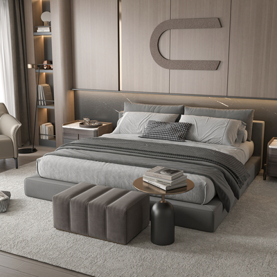 Minotti fabric double bed