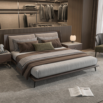 Minotti leather double bed