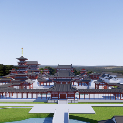 A bird's eye view of Chinese ancient buildings