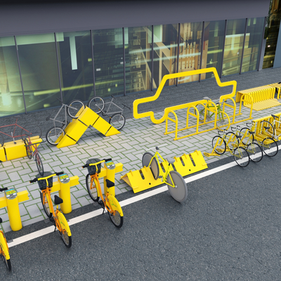 Shared bicycle parking space parking rack