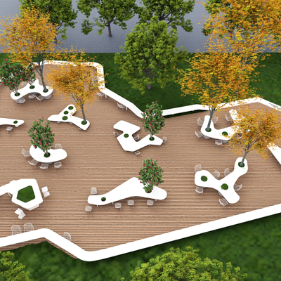 Landscape Tree Pool Planting Pool Flower Pool Seat