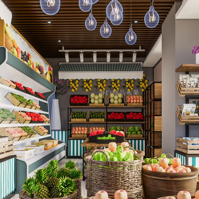 Fruit Store Counter Shelf Freezer