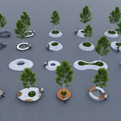 Landscape Tree Pool Planting Pool Flower Pool Seat