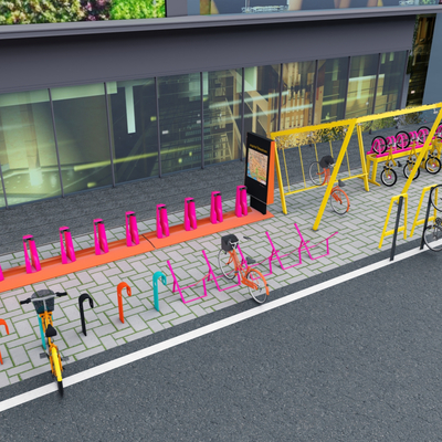 Shared bicycle parking space parking rack