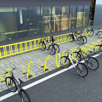 Shared bicycle parking space parking rack