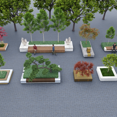 Landscape Tree Pool Planting Pool Flower Pool Seat