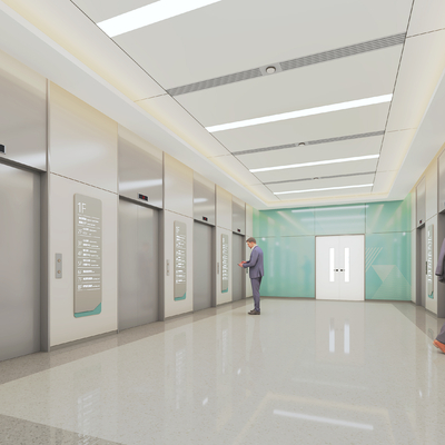 modern hospital elevator hall