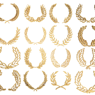 Wreath Crown Gold Wall Decoration