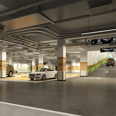 modern underground garage