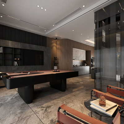 Modern Entertainment Room Billiards Room