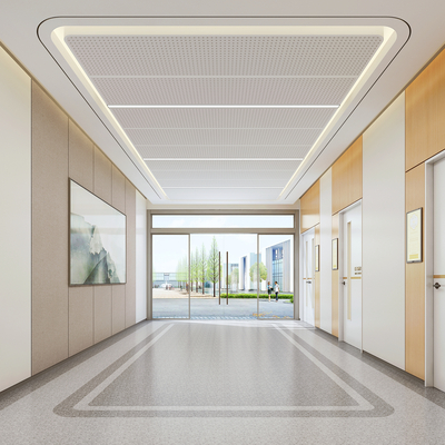 Hospital Corridor Waiting Area