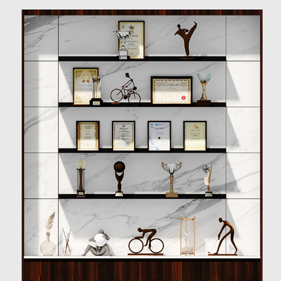 trophy certificate honor cabinet