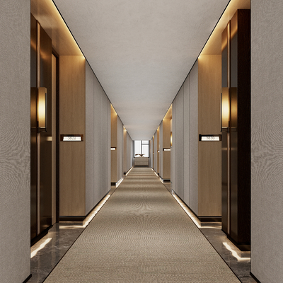 Modern Hotel Corridor