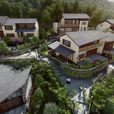 A Bird's-eye View of New Chinese-style Rural Residential Houses