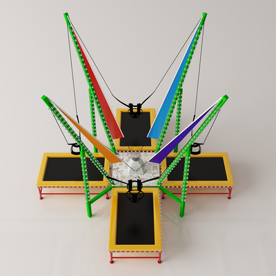 Four-person bungee children's trampoline