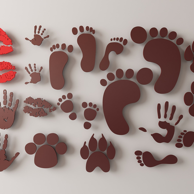 Wall Decoration Hanging Decoration Footprint Silhouette Palm Print Wall Decoration