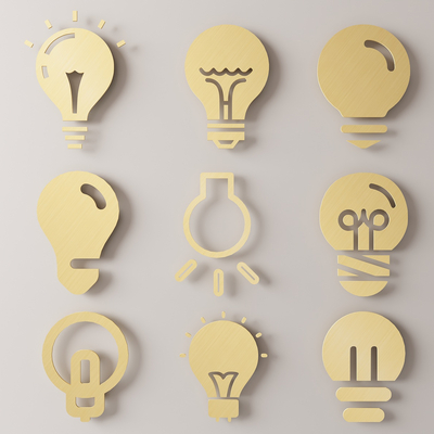 Wall decoration pendant light bulb icon graphic silhouette