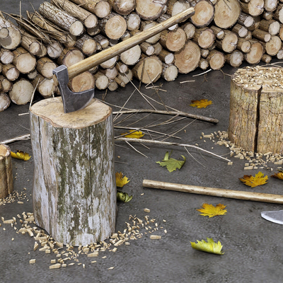 Modern Lumberyard Axe Stakes